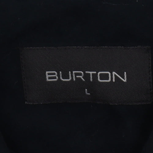 Burton Men's Black Cotton Jacket - Large, Zip Closure