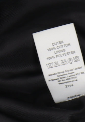 Burton Men's Black Cotton Jacket - Large, Zip Closure