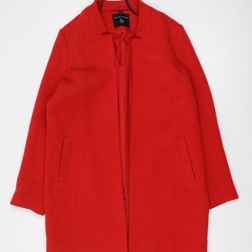 Dorothy Perkins Women's Red Coat Size 12 Mid-Length Open
