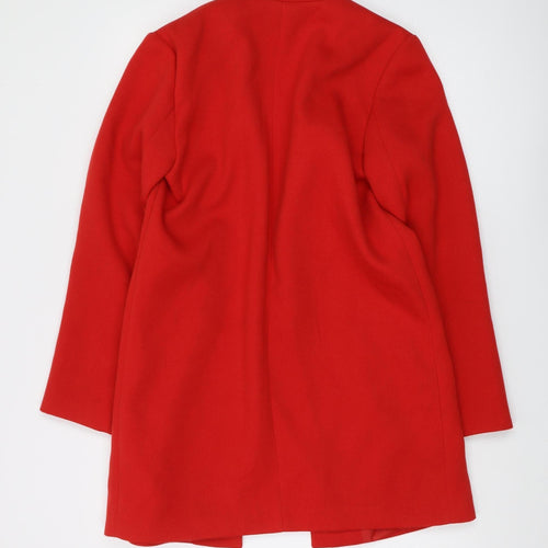 Dorothy Perkins Women's Red Coat Size 12 Mid-Length Open