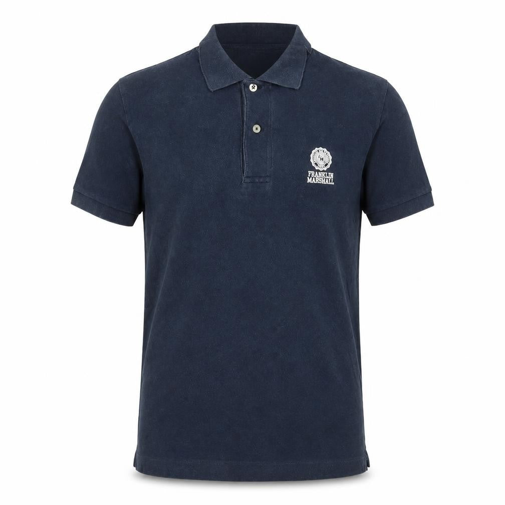 Front view of Franklin & Marshall Men's Blue Slim Fit Polo M