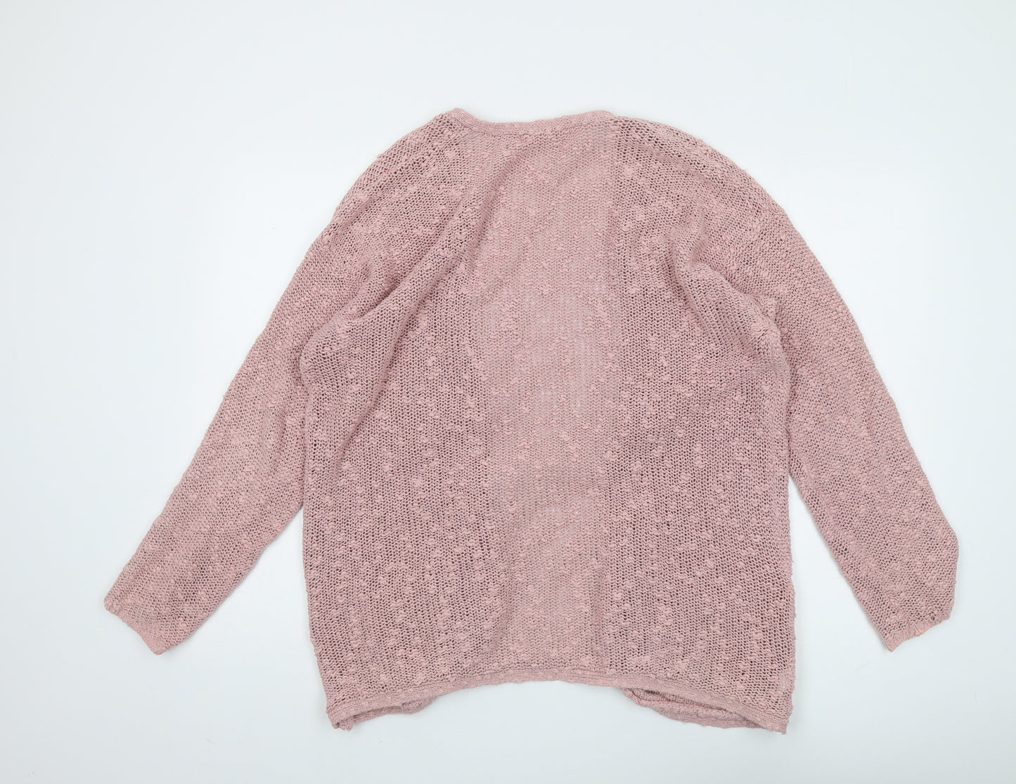 Next Women's Pink Cardigan, Size 12, Open-Knit Cotton