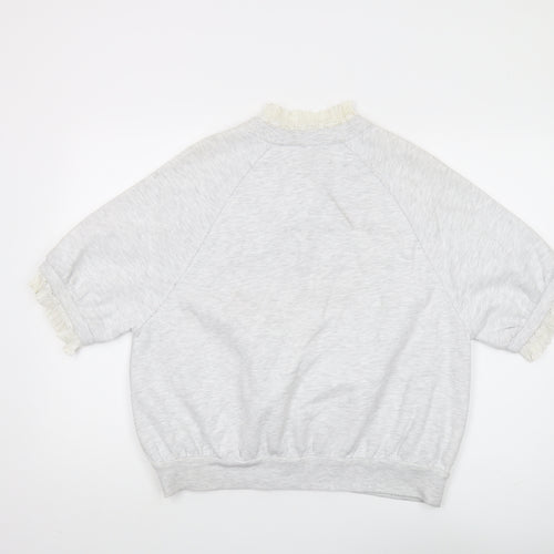 River Island Women's Grey Henley Sweatshirt M