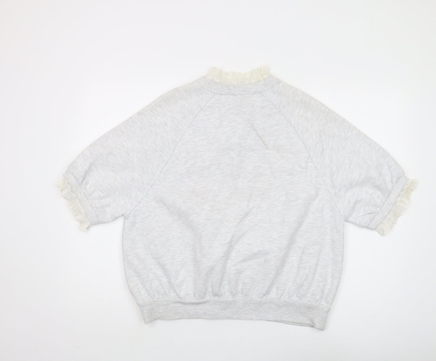 River Island Women's Grey Henley Sweatshirt M