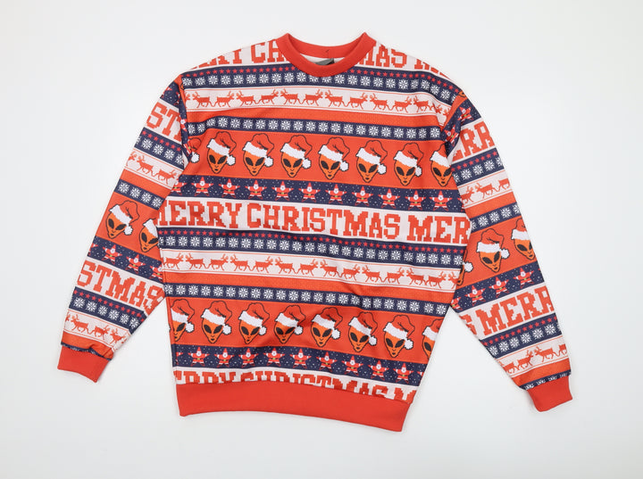 Asos Men's Christmas Alien Sweatshirt XS Multicoloured