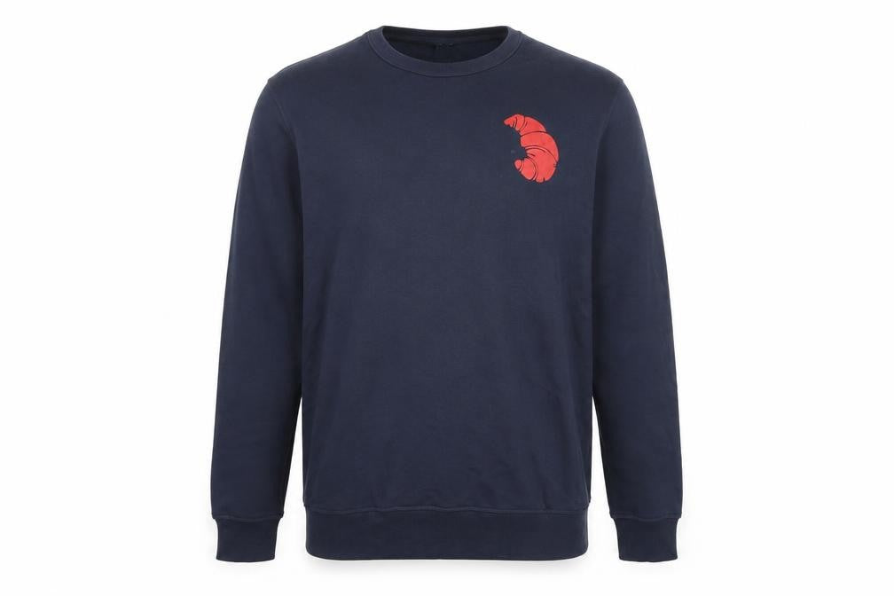 Front view of AS Colour Blue unisex graphic pullover sweatshirt xl