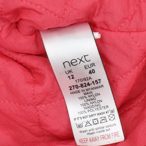 Next Women's Pink Anorak Jacket, Size 12, Hooded & Belted