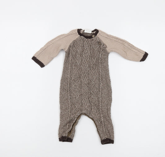 Next Unisex Baby Romper Brown 3-6 Months Knit Style