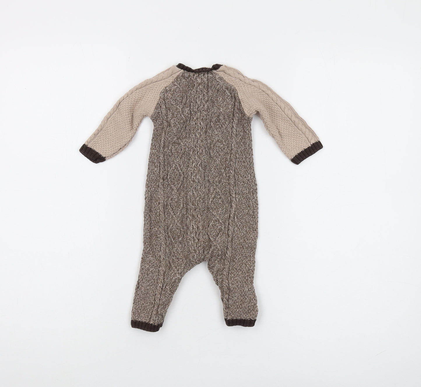 Next Unisex Baby Romper Brown 3-6 Months Knit Style