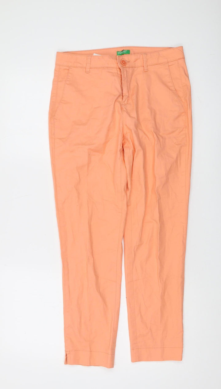 United Colors of Benetton Women's Orange Cotton Chino's Size 8
