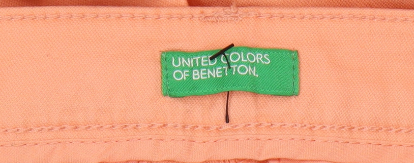 United Colors of Benetton Women's Orange Cotton Chino's Size 8