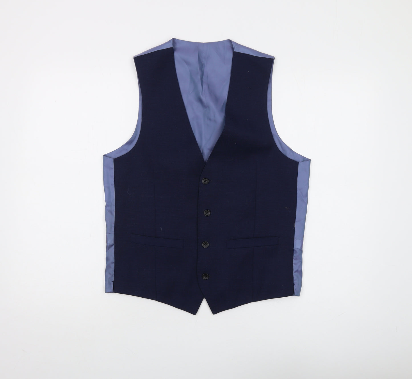 French Connection Men's Blue Slim Fit Waistcoat Size 38R