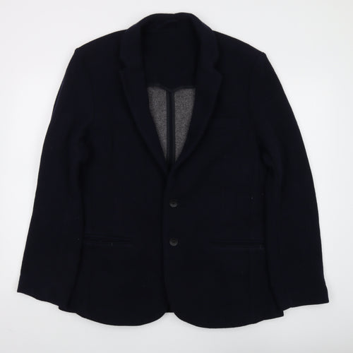 River Island Men's Blue Wool Blazer Size 44