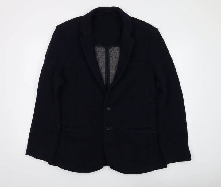 River Island Men's Blue Wool Blazer Size 44