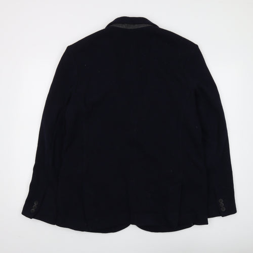 River Island Men's Blue Wool Blazer Size 44