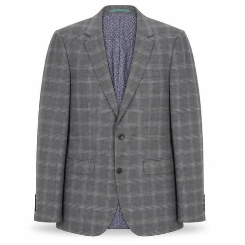 Burton Menswear Grey Check Slim Fit Blazer, 38R