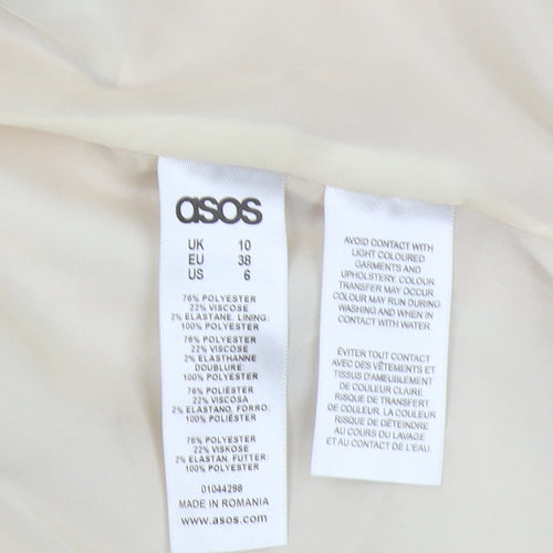 ASOS Women’s Beige Blazer Size 10 Regular 3/4 Sleeve