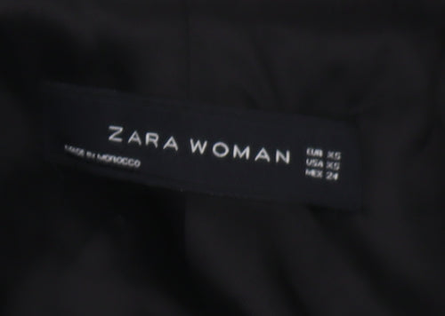 Zara Woman Grey Plaid Blazer, Size 4, Double-Breasted