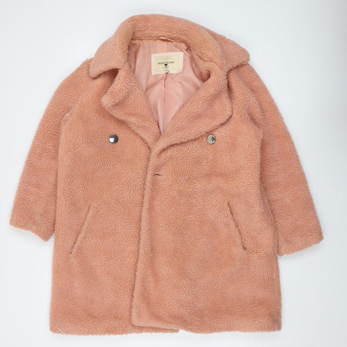 River Island Women's Pink Mid Coat Size 16
