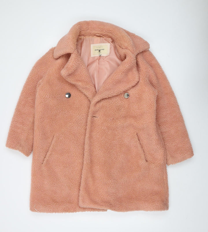 River Island Women's Pink Mid Coat Size 16