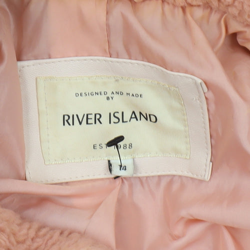 River Island Women's Pink Mid Coat Size 16