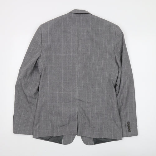 River Island Men's Grey Check Suit Jacket 38R