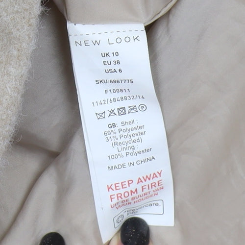 New Look Women's Beige Overcoat, Size 10, Casual & Formal