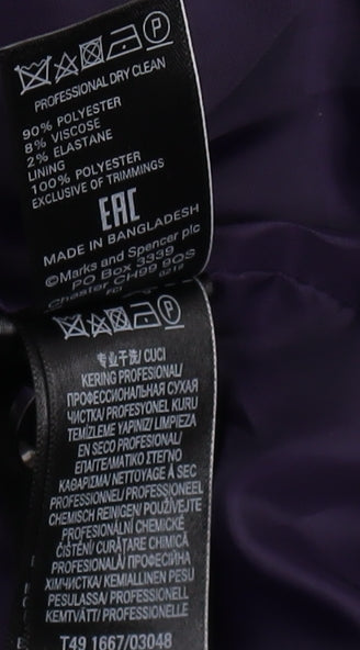 Marks and Spencer Women's Purple Long Overcoat Size 14