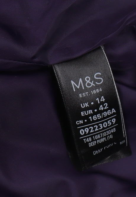 Marks and Spencer Women's Purple Long Overcoat Size 14