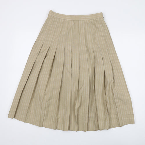 Country Casuals Women's Beige Pleated Skirt Size 12