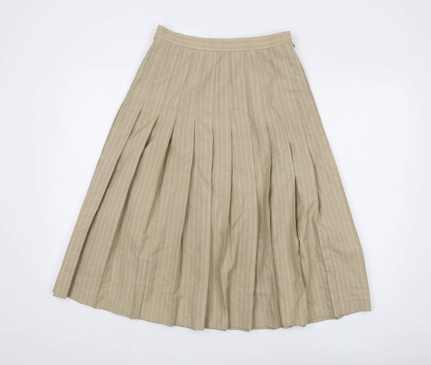 Country Casuals Women's Beige Pleated Skirt Size 12