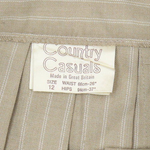 Country Casuals Women's Beige Pleated Skirt Size 12