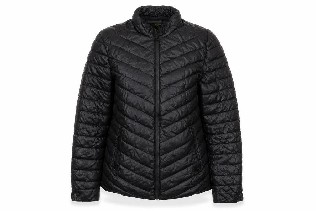 Front view of Koton Women's Black Puffer Jacket M - Mid-Length