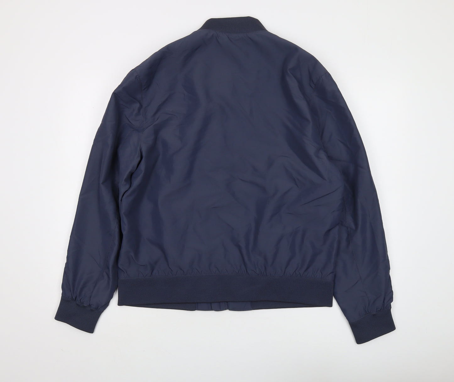 H&M Men's Blue Bomber Jacket M Lightweight Stylish