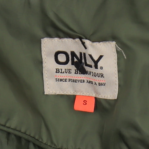 Only Women's Green Puffer Jacket, Size S, Casual Style