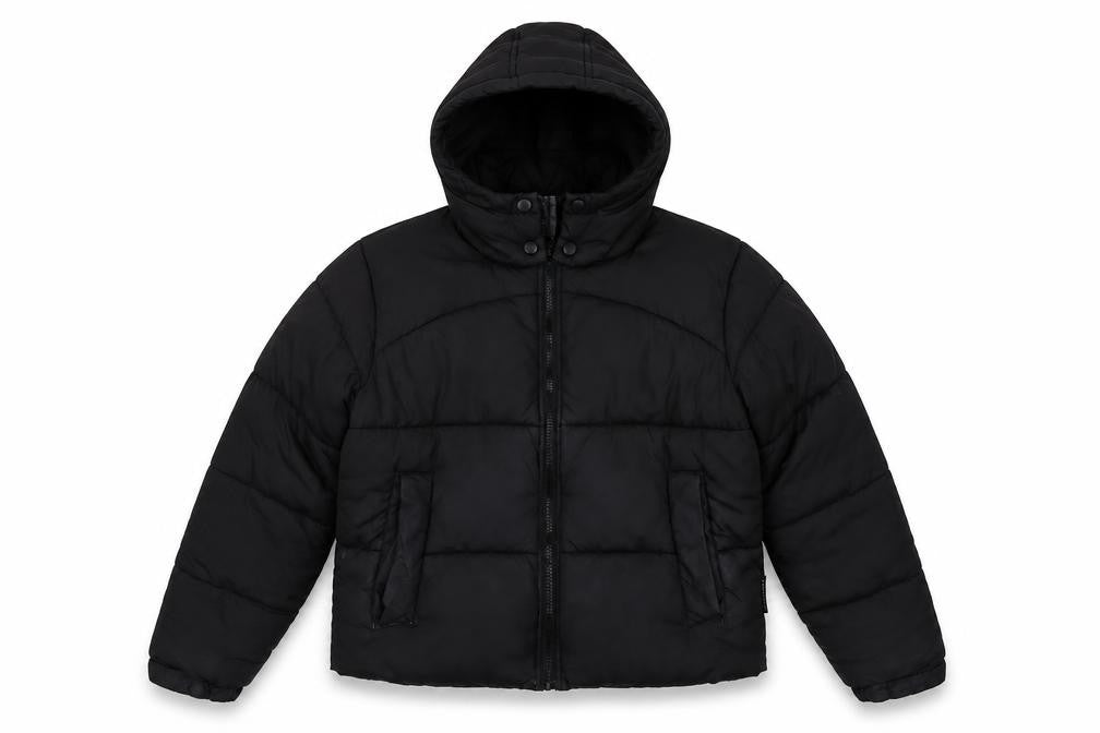 Missguided Women's Black Hooded Puffer Jacket Size 8