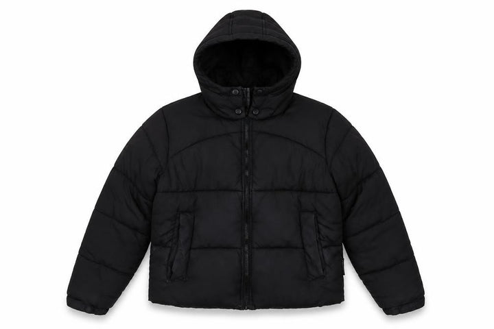 Missguided Women's Black Hooded Puffer Jacket Size 8