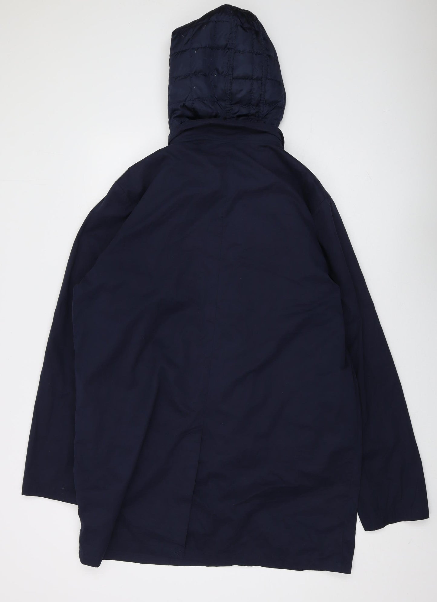 Bellfield Men's Blue Hooded Rain Coat Jacket L