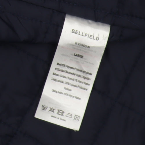 Bellfield Men's Blue Hooded Rain Coat Jacket L