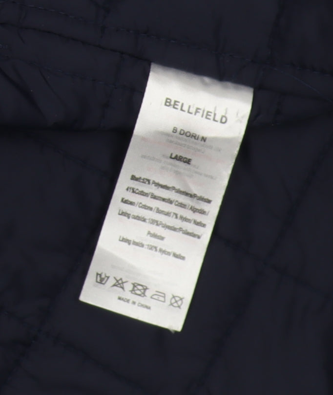 Bellfield Men's Blue Hooded Rain Coat Jacket L