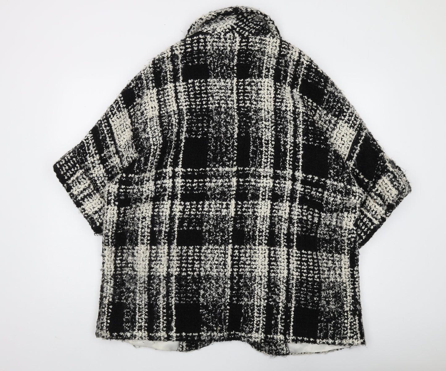 Per Una Women's Black Check Mid-Length Overcoat