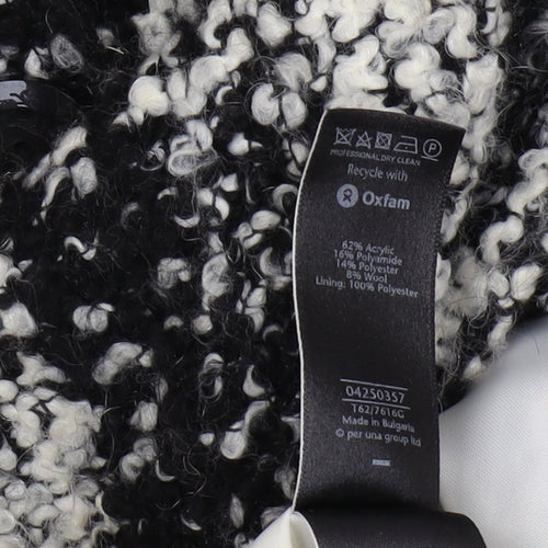 Per Una Women's Black Check Mid-Length Overcoat