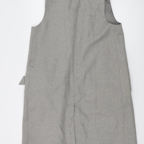 New Look Women's Grey Long Waistcoat UK 12 Sleeveless