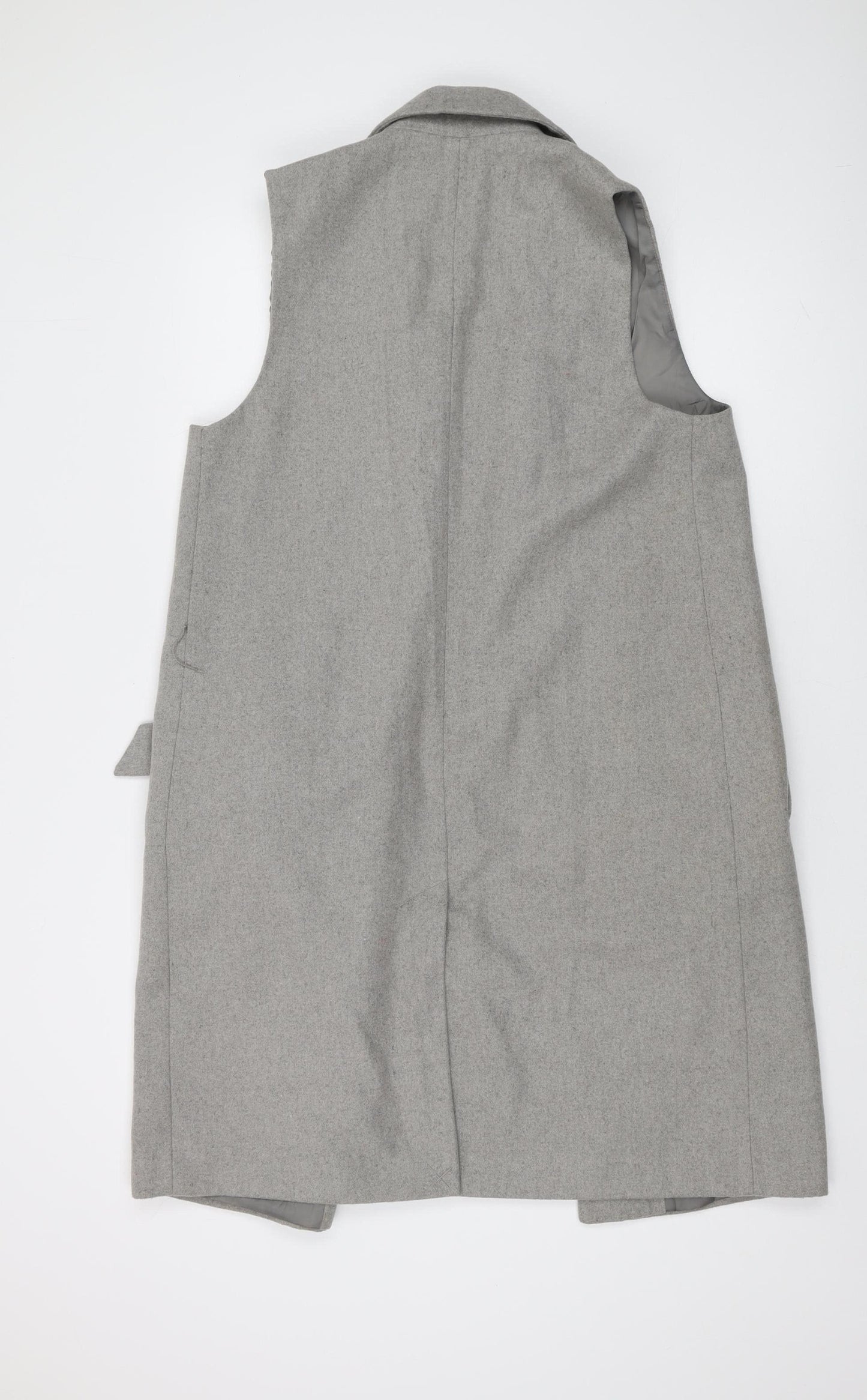 New Look Women's Grey Long Waistcoat UK 12 Sleeveless
