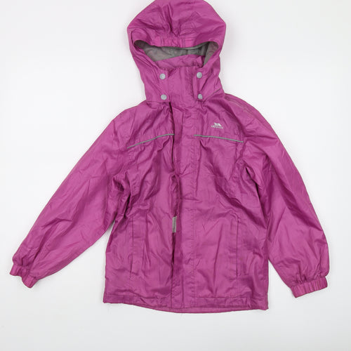 Trespass Girls Pink Waterproof Rain Coat 7-8 Years