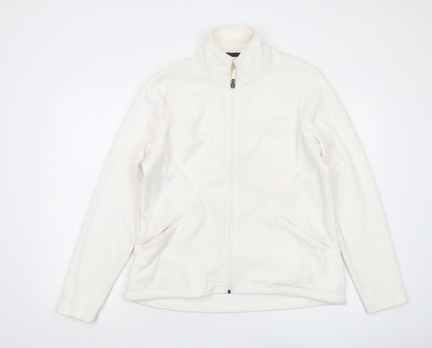 Marks and Spencer Women's White Full Zip Hoodie Size 16