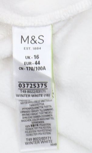 Marks and Spencer Women's White Full Zip Hoodie Size 16