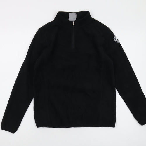 TOG24 Boys Black Fleece 1/4 Zip Hoodie Size 13 Years
