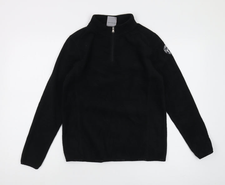 TOG24 Boys Black Fleece 1/4 Zip Hoodie Size 13 Years