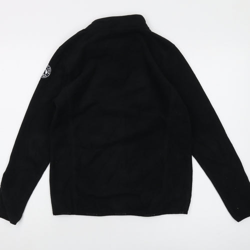 TOG24 Boys Black Fleece 1/4 Zip Hoodie Size 13 Years
